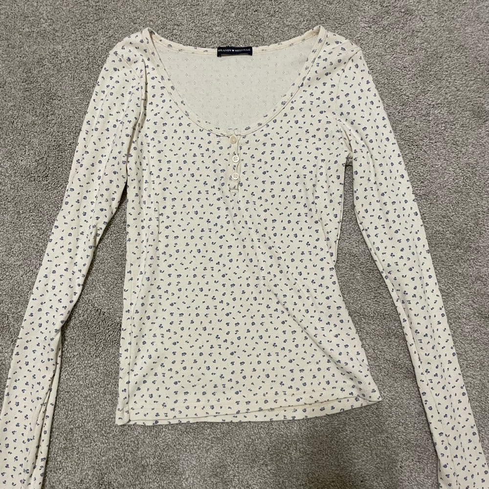 brandy melville floral zelly top